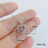 Herzförmige Süße Hohle Anhänger Weibliche Valentinstag Geschenk Pullover Kupferkette main image 6