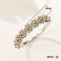 Korean Style Jewelry Sweet Daisy Flower Two-color Copper Ring Wholesale main image 6