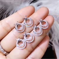 Fashion Diamond-studded Cute Butterfly Hollow Ring Copper Earrings Wholesale main image 3