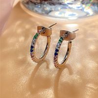 2022 Korean C-shaped Ear Buckle Copper Inlaid Zircon Earrings main image 3