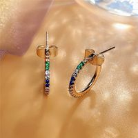 2022 Korean C-shaped Ear Buckle Copper Inlaid Zircon Earrings main image 4