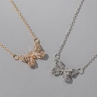 Butterfly Simple Hollow Small Butterfly Clavicle Shiny Micro-encrusted Copper Necklace main image 3
