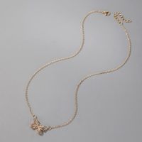 Butterfly Simple Hollow Small Butterfly Clavicle Shiny Micro-encrusted Copper Necklace main image 4