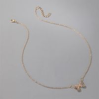 Butterfly Simple Hollow Small Butterfly Clavicle Shiny Micro-encrusted Copper Necklace main image 5