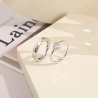 Fashion Geometric Diamond Ring Heart-shaped Couple Diamond Alloy Ring main image 5