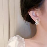 Fashion Korean New Alloy Inlaid Opal Stud Earrings main image 5