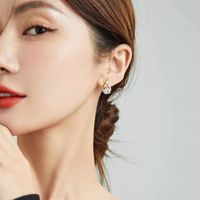 Korean Ear Jewelry New Pearl Micro-inlaid Zircon Alloy Ear Studs main image 3