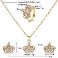 Baroque Crown Three-piece Wedding Full Diamond Jewelry Alloy Set main image 3