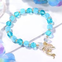 New Sea Blue Beads Heart Whale Pendent Sweet Bracelet main image 5