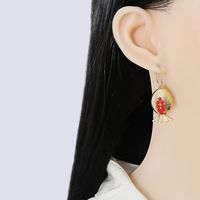 Creative Fruit Pomegranate Alloy Diamond Earrings Female main image 3