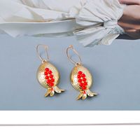 Creative Fruit Pomegranate Alloy Diamond Earrings Female main image 5