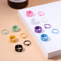 Fashion Frosted Texture Crescent Ring Solid Color Alloy Open Ring main image 1