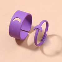 Fashion Frosted Texture Crescent Ring Solid Color Alloy Open Ring main image 3