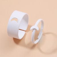 Fashion Frosted Texture Crescent Ring Solid Color Alloy Open Ring main image 4