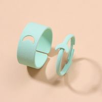 Fashion Frosted Texture Crescent Ring Solid Color Alloy Open Ring main image 5