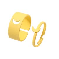 Fashion Frosted Texture Crescent Ring Solid Color Alloy Open Ring main image 6