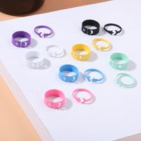 Fashion Simple Star-moon Ring Solid Color Alloy Open Ring main image 1