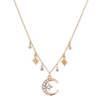 Fashion Single Layer Diamond Star Moon Tassel Multi-element Collarbone Alloy Chain sku image 1