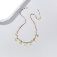 Jewelry Women's Simple Star Moon Combination Pendant Alloy Necklace sku image 1