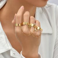 Fashion Geometric Alloy Sequin Chain Ring Hoop Bracelet sku image 38