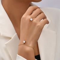 Fashion Geometric Alloy Sequin Chain Ring Hoop Bracelet sku image 32