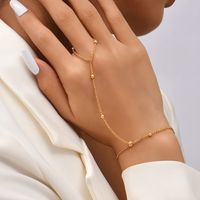 Fashion Geometric Alloy Sequin Chain Ring Hoop Bracelet sku image 3