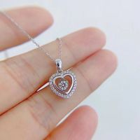 Heart-shaped Sweet Hollow Pendant Female Valentine's Day Gift Sweater Copper Chain sku image 1