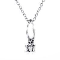Halloween Gift Double Sword Skull Gothic Old Collarbone Alloy Necklace sku image 2