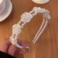 French Retro Rose Pearl Headband New Hairpin Headband Hair Accessories sku image 2