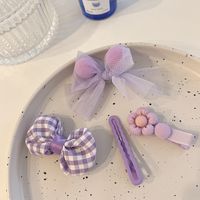 Cute 4-piece Set Periwinkle Blue Hairpin Children's Hair Accessories sku image 1