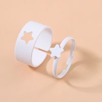 1 Set Fashion Star Heart Shape Metal Stoving Varnish Women's Open Ring main image 3