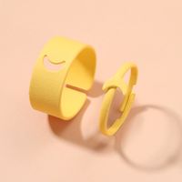 Fashion Frosted Texture Crescent Ring Solid Color Alloy Open Ring sku image 3