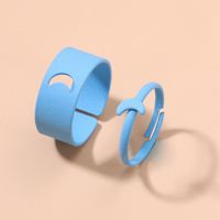 Fashion Frosted Texture Crescent Ring Solid Color Alloy Open Ring sku image 1