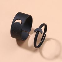 Fashion Frosted Texture Crescent Ring Solid Color Alloy Open Ring sku image 6