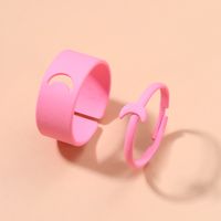 Fashion Frosted Texture Crescent Ring Solid Color Alloy Open Ring sku image 7