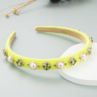 Fashion Pearl Baroque Thin Sponge Simple Thin Edge Bright Color Hairband Accessories sku image 3