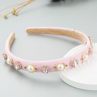 Fashion Pearl Baroque Thin Sponge Simple Thin Edge Bright Color Hairband Accessories sku image 1