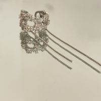 Fashion Pink Diamond-studded Tassel Alloy Ear Bone Clip sku image 3