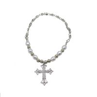 Cross Men's And Women's Sweater Fashion Pearl Alloy Necklace Pendant sku image 1