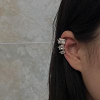 Square Diamond Chain Tassel Ear Bone Clip Studs Long Retro Female main image 4
