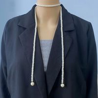 Chaîne De Clavicule Pull Multicouche Femme Longue Perle Artificielle Palais Rétro main image 4