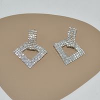 Fashion Geometric Square Diamond Earrings Alloy Drop Earrings main image 3