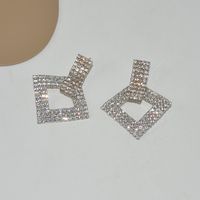 Fashion Geometric Square Diamond Earrings Alloy Drop Earrings main image 4