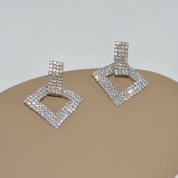 Fashion Geometric Square Diamond Earrings Alloy Drop Earrings main image 5