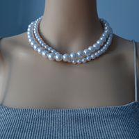 Fashion Court Double-layer Pearl Female Alloy Necklace Choker main image 4