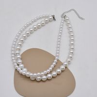 Fashion Court Double-layer Pearl Female Alloy Necklace Choker main image 5