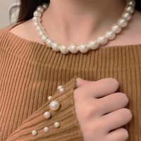 Cadena De Suéter De Clavícula De Mujer Con Cuentas De Perlas Artificiales Retro main image 4