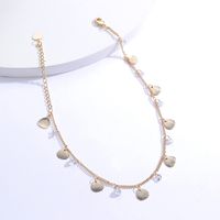 Fashion Geometric Copper Material Electroplating 18k Gold Zircon Shell Anklet main image 3