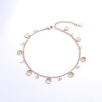 Fashion Geometric Copper Material Electroplating 18k Gold Zircon Shell Anklet main image 5