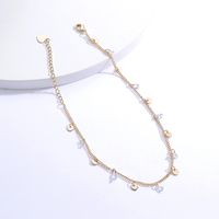 Fashion Copper Material Electroplating 18k Gold Zircon Dot Anklet main image 3